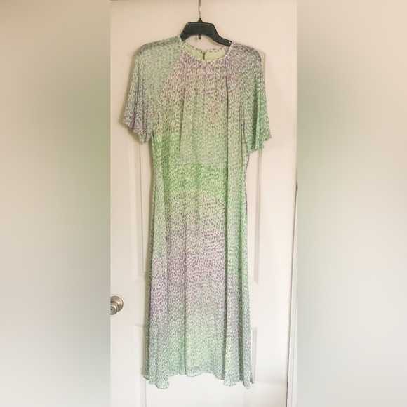 L.K. Bennett Elowen Lilac and Green Animal Print Midi Dress - Picture 9 of 16